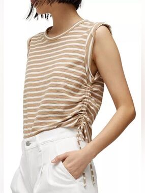 Veronica Beard Vinci Drawstring Top aside Medium